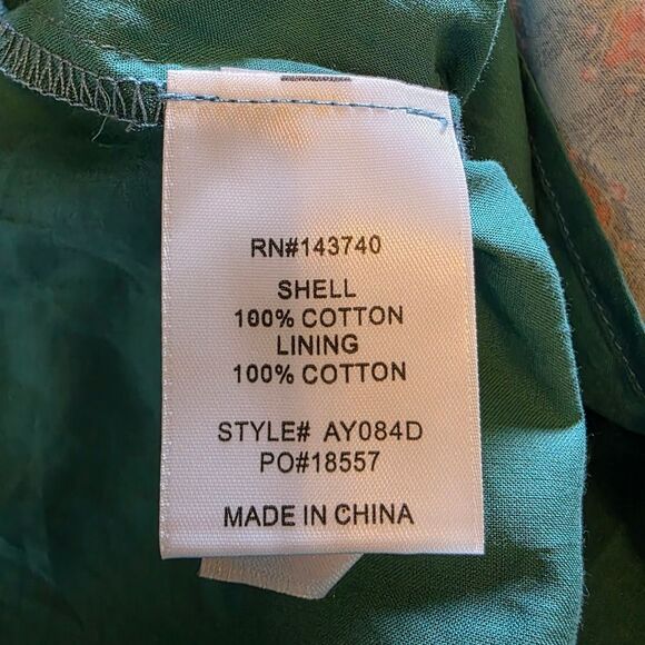 TUCKERNUCK Hyacinth House Teal Red Floral Mock Neck Maris Dress - Size Medium - Picture 13 of 13